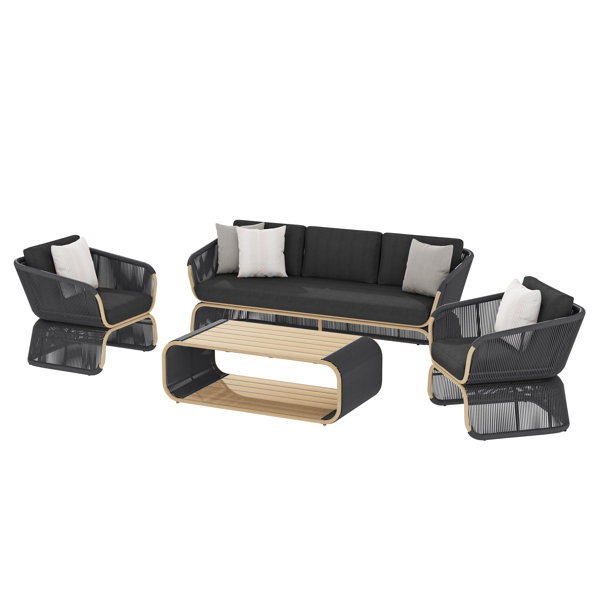 Harper 4 Piece Sofa Seating Group with Cushions Joss & Main